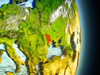 Moldova in red from space