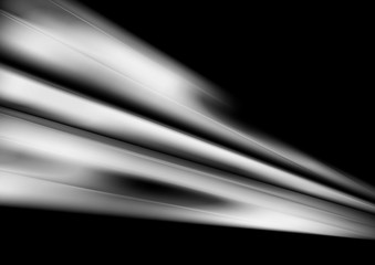White smooth abstract stripes on black background