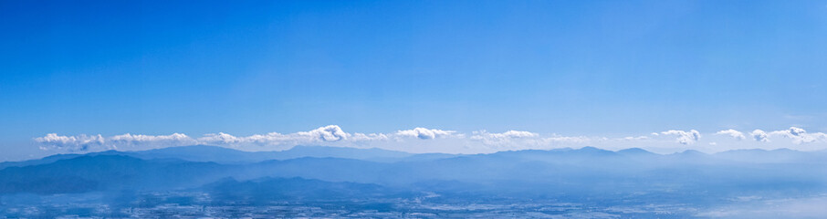 panoramic view of mountain view landscape blue sky