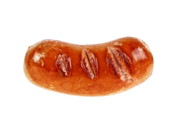 Grilled sausage isolated on white background