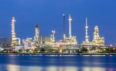 Scenic of oil refinery plant of Petrochemistry industry in twili