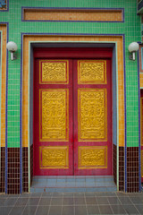 Thai temple door sculpture