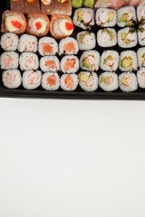 Set of assorted sushi kept in a black box