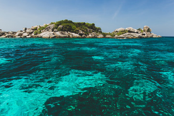 Sea bay with clear emerald water. Paradise  holidays on islands