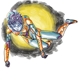 spacesuit floating girl © matiasdelcarmine