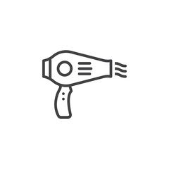 Hair dryer line icon, outline vector sign, linear pictogram isolated on white. Symbol, logo illustration