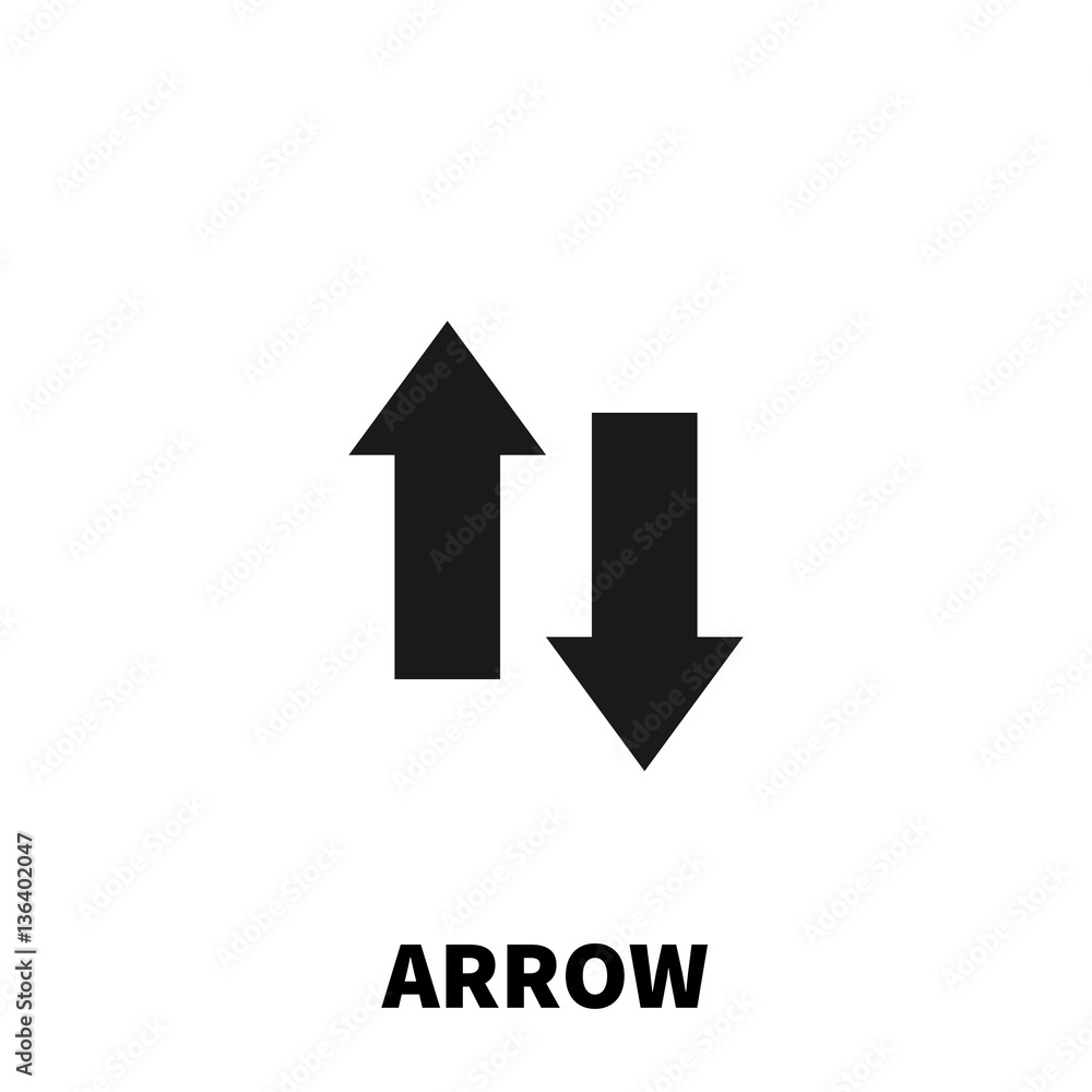 Poster arrow icon or logo in modern flat style.