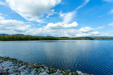 Beautiful clouds, clouds shadows reflections on water,background nature.