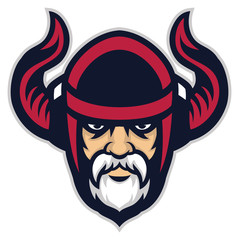 Viking warrior head mascot