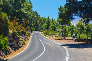 route in the mountains in Tenerife Island, Spain