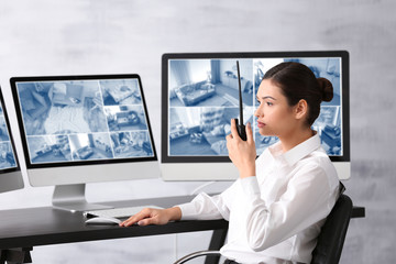Safety of private property and modern technology. Safeguard monitoring home security cameras
