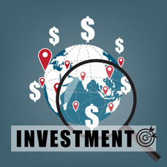 Flat design concept for smart investment, management, Business diagram graph chart. Investment growth. Property investment concept.