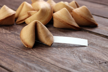 Many Chinese fortune cookie paper with prediction