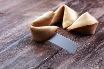 Many Chinese fortune cookie paper with prediction