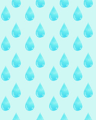 Watercolor pattern with a blue drop of water.