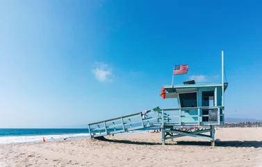 Fototapeten Strand Baywatch Tower an einem Strand von Venedig in Los Angeles USA  © Ayrat A.