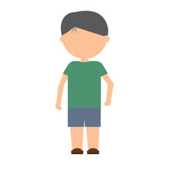 Boy character. Child standing. Vector Flat design