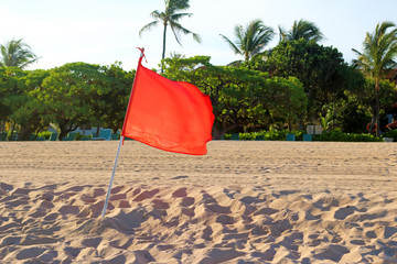 Red flag on the beach
