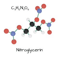 molecule Nitroglycerin C3H5N3O9