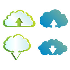 Cloud technology color icons