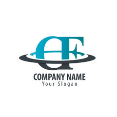 Initial Letter CF With Overlapping Swoosh Circle