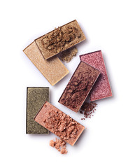 Colored crashed eyeshadow for makeup as sample of cosmetic product