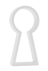 Empty keyhole on white background. 3d rendering.