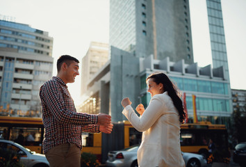 Crazy couple and city life