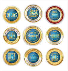 Luxury golden retro labels collection 