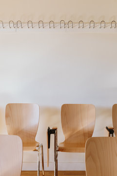 The seats in the classroom