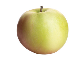 Ripe, fresh apple isolated on white background. Perfectly retouched with clear details. Full depth of field. Fruit photographed in Studio on white background