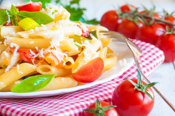 Delicious pasta with vegetables