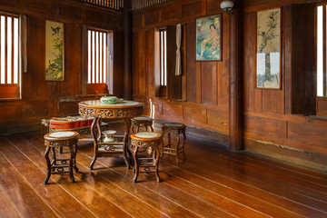 Fototapeta na wymiar Interior of a vintage Thai House