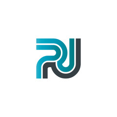 Initial Letter PU PJ Linked Design Logo