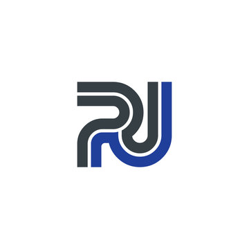 Initial Letter PU PJ Linked Design Logo