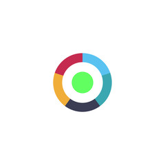 Obraz premium Flat pie chart