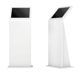 Freestanding information kiosk, terminal, stand 3d rendering