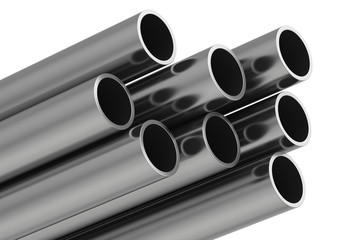 Metal pipe. 3d rendering illustration isolated on white background.