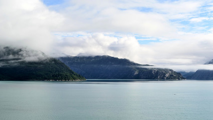 Glacier Bay Mountains and clouds