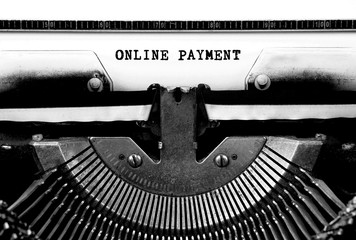 ONLINE PAYMENT Typed Words On a Vintage Typewriter Conceptual
