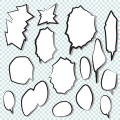 Set of comic speech bubbles.