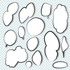 Set of comic speech bubbles.