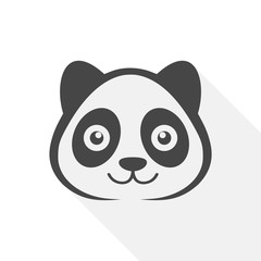 Panda simple icon - vector illustration