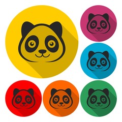 Panda simple icon - vector illustration