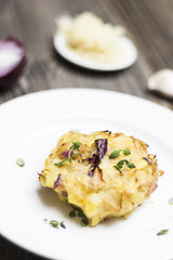 Cabbage and Potato Vegetarian Meal on White Plate