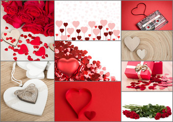 Valentine heart collection, collage, Love concept