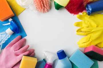 cleaning stuff on white background