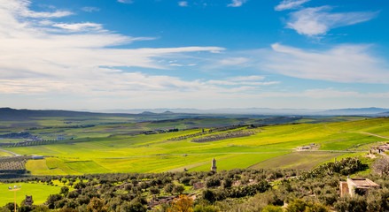 Wonderful view of the valley from the mountains in Tunisia