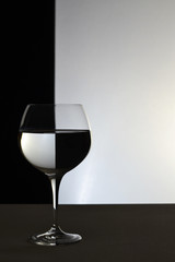 Wine glass black and white