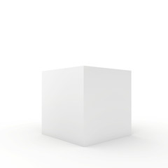 Blank box on white background. 3d render.